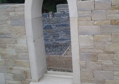 Ashlar Sandstone With Gothic Arch