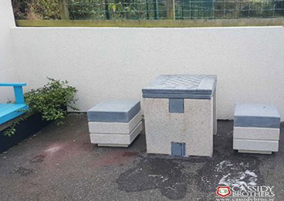 Irish Blue Quartz and Polished Concrete Chess Table