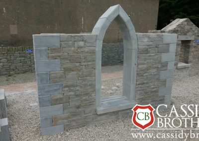 Liscannor-Stone-With-Slate-corner-Stones-and-Irish-Blue-Quartz-polished-sill-and-Gothic-Arch